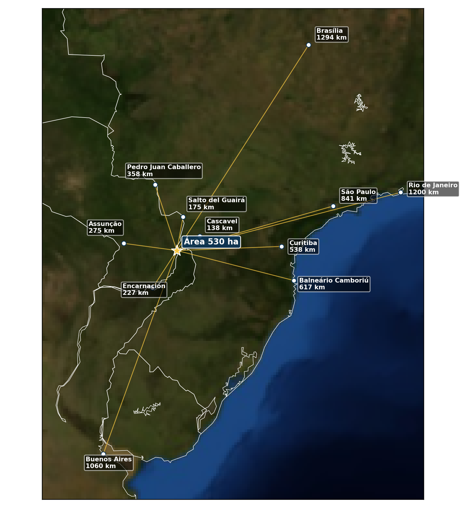 Mapa de alcance regional